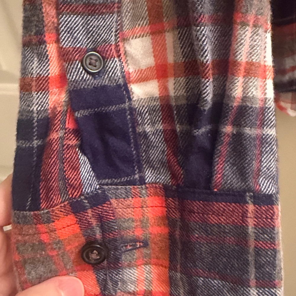 Chaps Men's Navy and Red Plaid Button Down Shirt - Picture 4 of 6